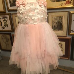 Make Cinderella Jealous Jona MICHELLE Pink Dress Tulle Skirt S4T 3D FLOWERS